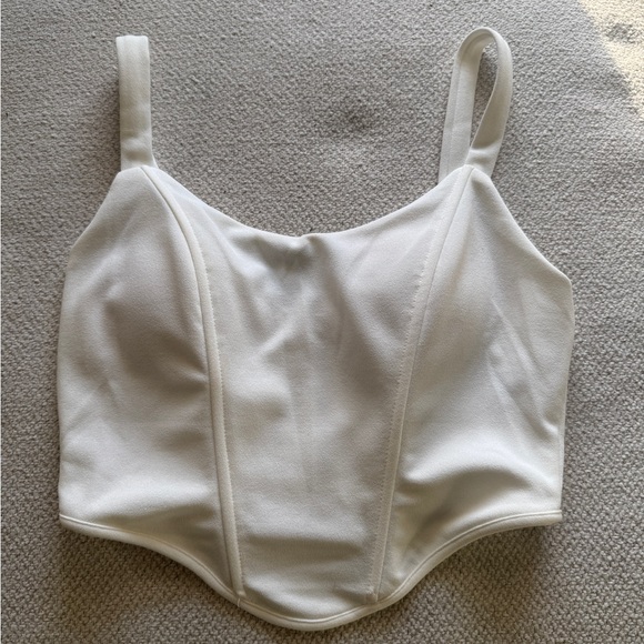 Boohoo Tops - Boohoo White Petite Corset Top (NWT)